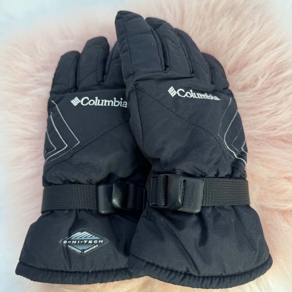 Columbia Omni-Tech Waterproof Winter Gloves Black Ski Snowboard Kids